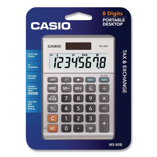 MS80B 8-Digit Battery and Solar Basic Calculator
