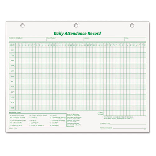 Daily Attendance Card