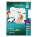 Print and Apply Index Maker Clear Label Dividers with Label Strip/White Tabs