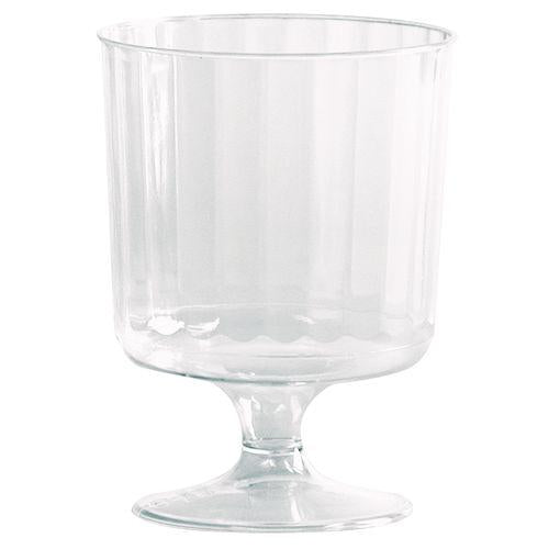 Classic Crystal Plastic Wine Glasses on Pedestals