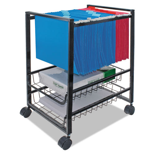 Mobile File Cart with Sliding Baskets