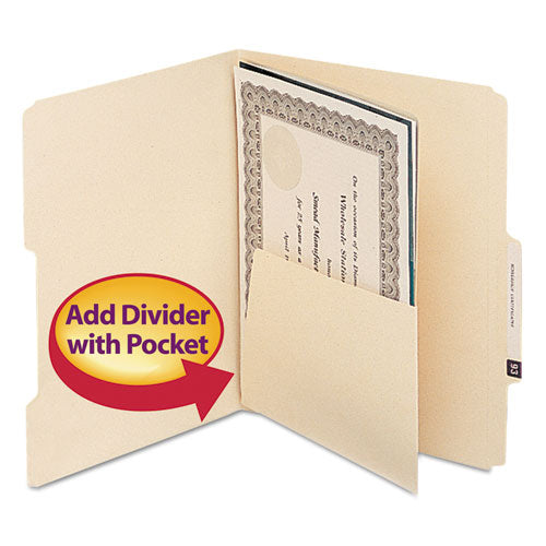 Self-Adhesive Folder Dividers with 5.5" Pockets for Top/End Tab Folders