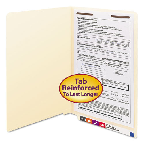 End Tab Fastener Folders with Reinforced Straight Tabs
