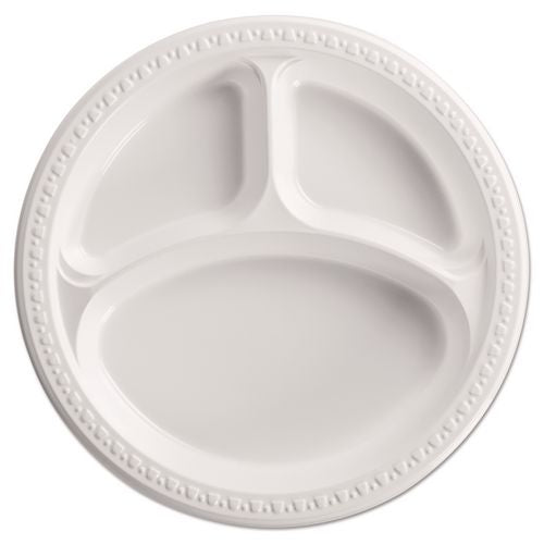 Heavyweight Plastic 3-Compartment Plates
