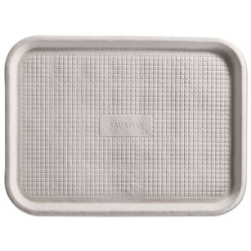 Savaday Molded Fiber Flat Food Tray