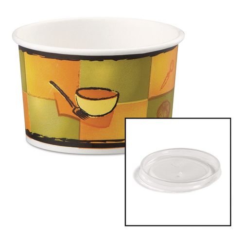 Streetside Paper Food Container with Plastic Lid