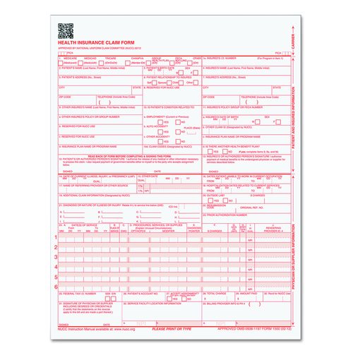CMS-1500 Medicare/Medicaid Forms for Laser Printers