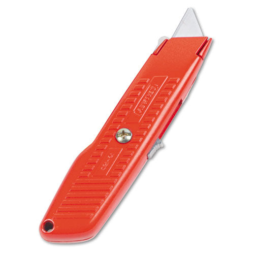 Interlock Safety Utility Knife with Self-Retracting Round Point Blade