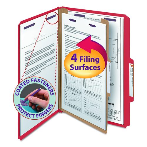 Four-Section Pressboard Top Tab Classification Folders