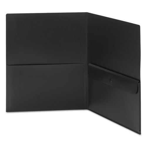 Poly Two-Pocket Folder with Snap Closure Security Pocket