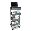Adjustable Multi-Use Storage Cart and Stand-Up Workstation
