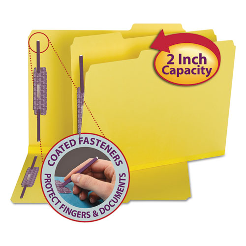 Colored Pressboard Fastener Folders with SafeSHIELD Coated Fasteners