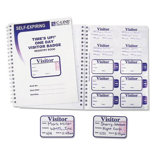 Time's Up Self-Expiring Visitor Badges with Registry Log