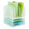Onyx Mesh Desk Organizer with Five Vertical and Three Horizontal Sections