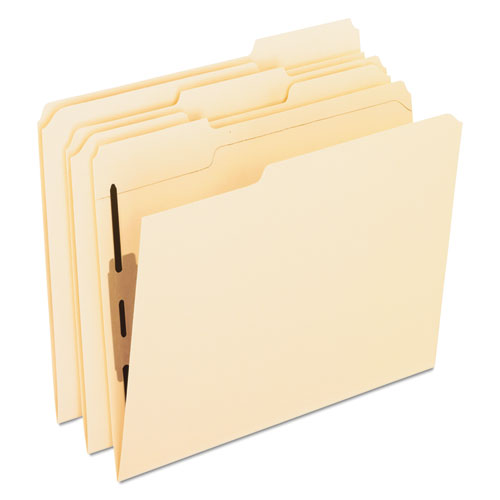 Manila Fastener Folders with Bonded Lesspace Fasteners