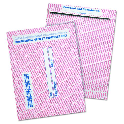 Gray/Red Paper Gummed Flap Personal and Confidential Interoffice Envelope