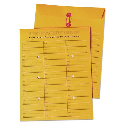 Brown Kraft String/Button Box-Style Interoffice Envelope