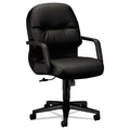 Pillow-Soft 2090 Series Leather Managerial Mid-Back Swivel/Tilt Chair