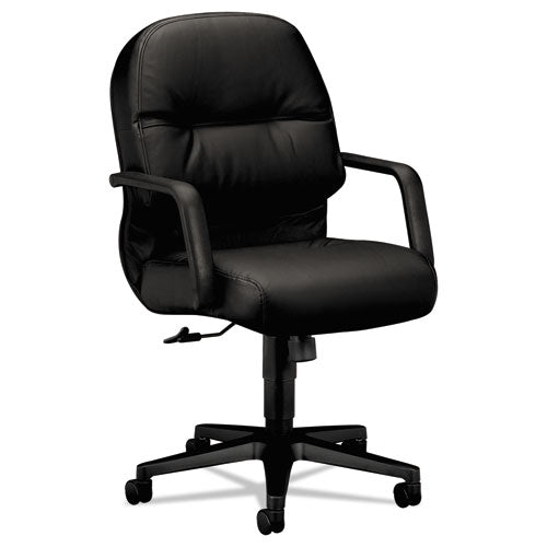 Pillow-Soft 2090 Series Leather Managerial Mid-Back Swivel/Tilt Chair