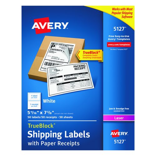 Shipping Labels with Paper Receipt and TrueBlock Technology