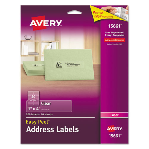 Matte Clear Easy Peel Mailing Labels w/ Sure Feed Technology