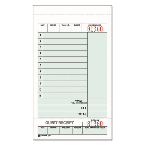 Multi-Part Guest Check Unit Sets