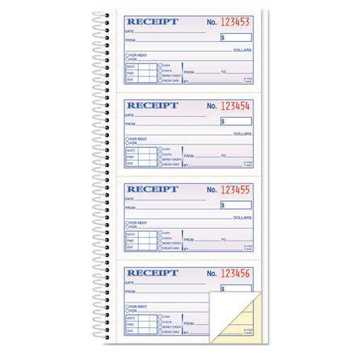 Spiralbound Money and Rent Receipt Book