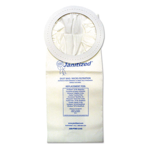 Vacuum Filters Designed to Fit Most Commercial 10 Qt. Backpack Vacs