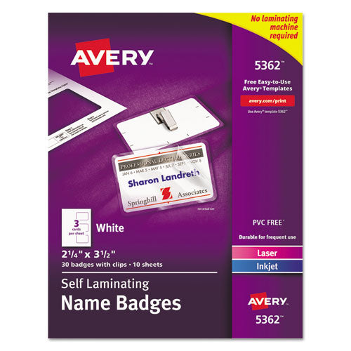 Self-Laminating Laser/Inkjet Printer Badges
