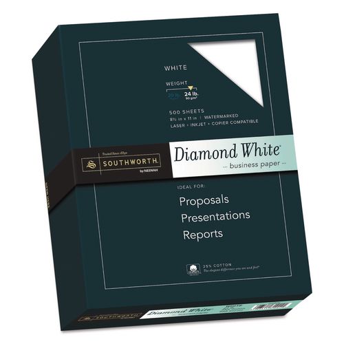 25% Cotton Diamond White Business Paper