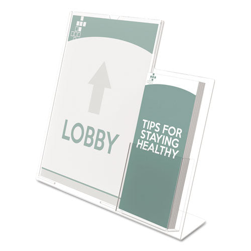 Superior Image Slanted Sign Holder with Side Pocket