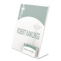 Superior Image Slanted Sign Holder with Business Card Holder