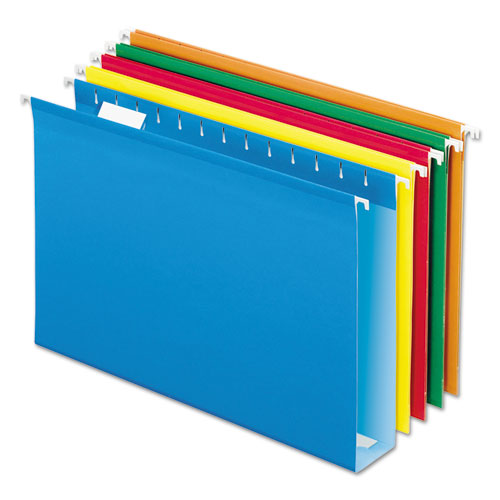 Extra Capacity Reinforced Hanging File Folders with Box Bottom w/ Tabs