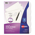 Write and Erase Big Tab Durable Plastic Dividers
