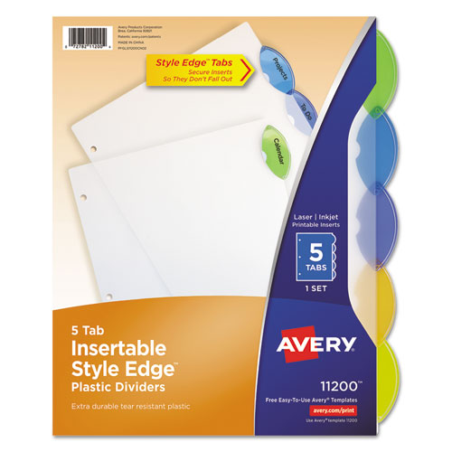 Insertable Style Edge Tab Plastic Dividers