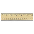 Flat Wood Ruler w/Double Metal Edge