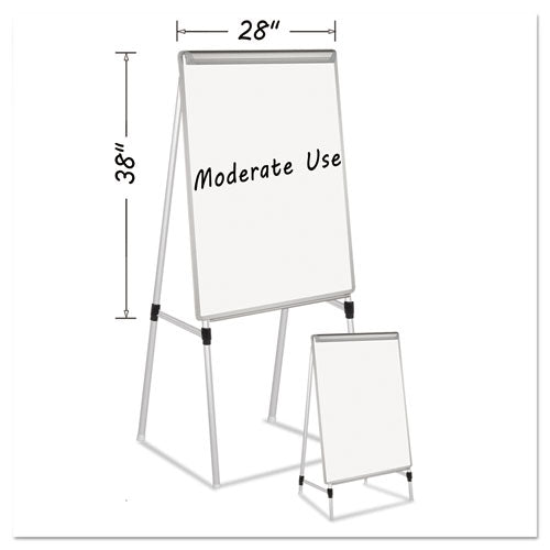 Silver Easy Clean Dry Erase Quad-Pod Presentation Easel