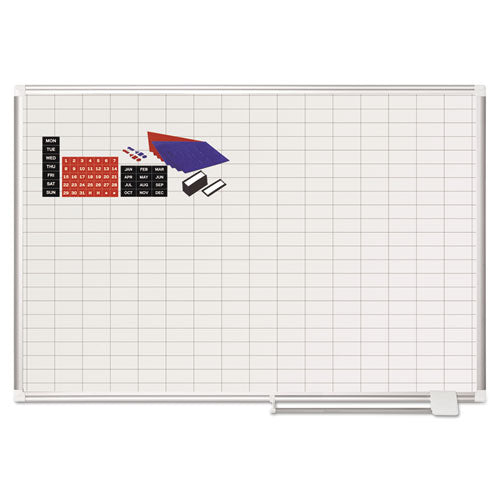 Gridded Magnetic Steel Dry Erase Project Planning Board