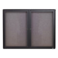 Enclosed Indoor Fabric Bulletin Board with Two Hinged Doors
