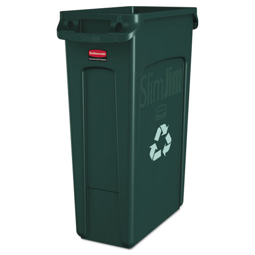 Slim Jim Plastic Recycling Container with Venting Channels