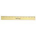 Flat Wood Ruler with Two Double Brass Edges