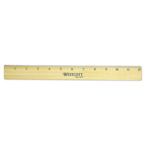 Flat Wood Ruler with Two Double Brass Edges
