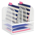 Onyx Mesh Desk Organizer with Two Horizontal and Six Upright Sections