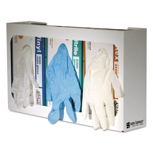 White Enamel Disposable Glove Dispenser