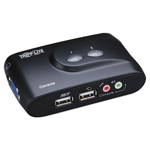 Compact USB KVM Switch with Audio and Cable