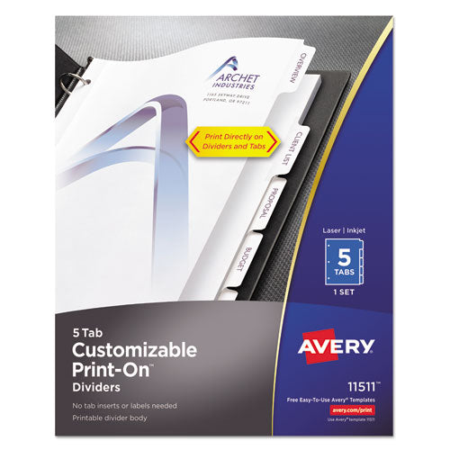 Customizable Print-On Dividers