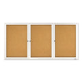 Enclosed Indoor Cork Bulletin Board with Three Hinged Doors