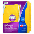 Heavy-Duty Preprinted Plastic Tab Dividers