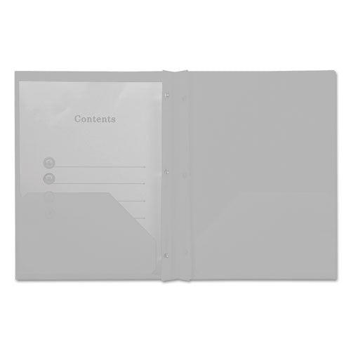 Plastic Twin-Pocket Report Covers with Three-Prong Fastener