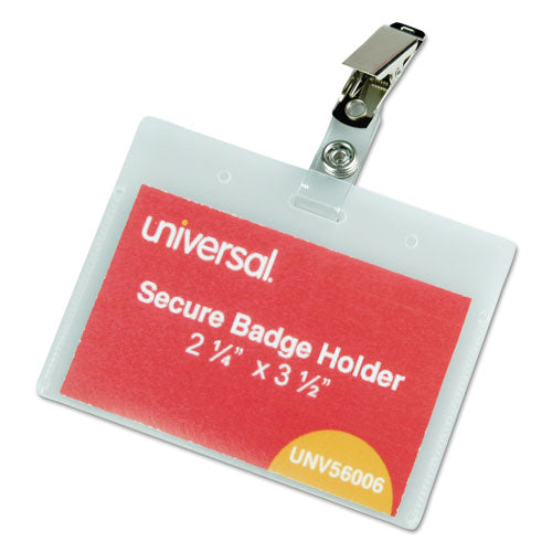 Deluxe Clear Badge Holder w/Garment-Safe Clips